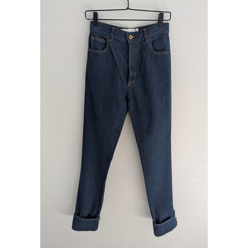 Marques Almeida Cuff Jeans Women's Size 6 (US 2) Indigo Blue Denim Pants NWT